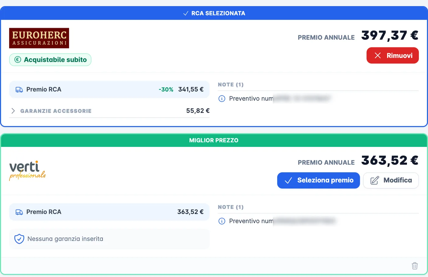AssicurApp: le offerte RC Auto calcolate, con la compagnia selezionata, il miglior prezzo e il premio annuale di ciascuna